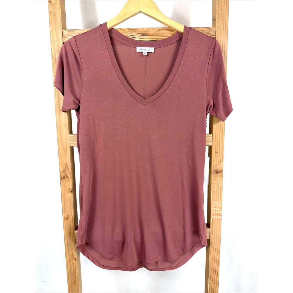 NWT Dear John Another Love Terra Cotta V Neck T-Shirt #1082 Size XS